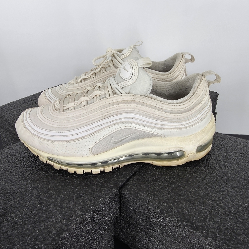 Nike Air Max 97 GS Shoes White Metallic Silver 921522-104 Size 7Y 8.5 Women